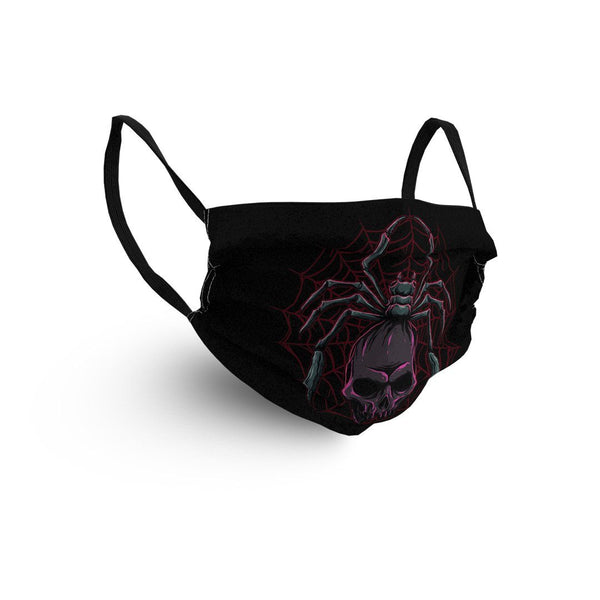 DESIGNER FACE MASK SPIDER SKULL