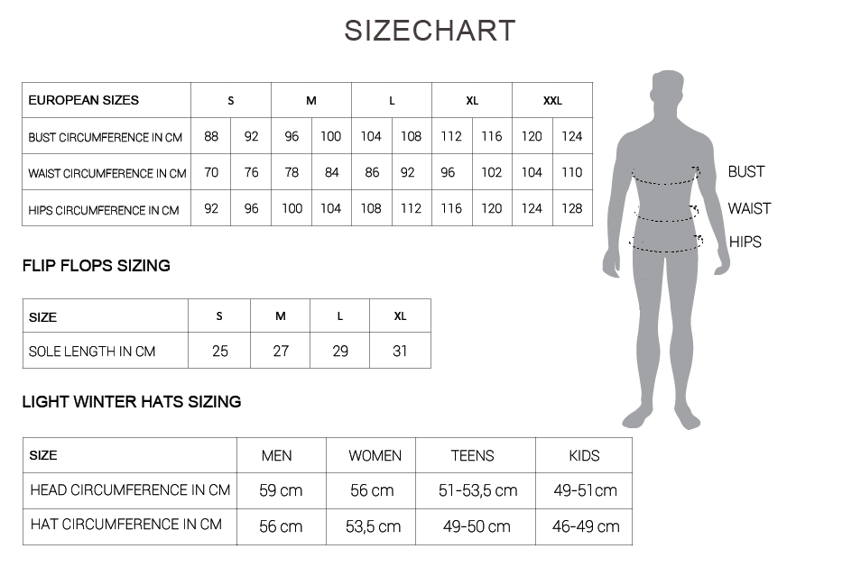 Size Chart  | Таблица с  Размери